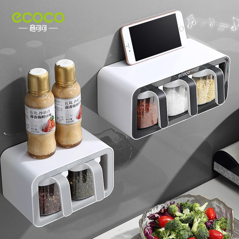 ECOCO Kitchen Accessories Organizer Rack Multi-Function Spice Storage Condiment Bottle Storage Rack Tool Kitchen Gadgets